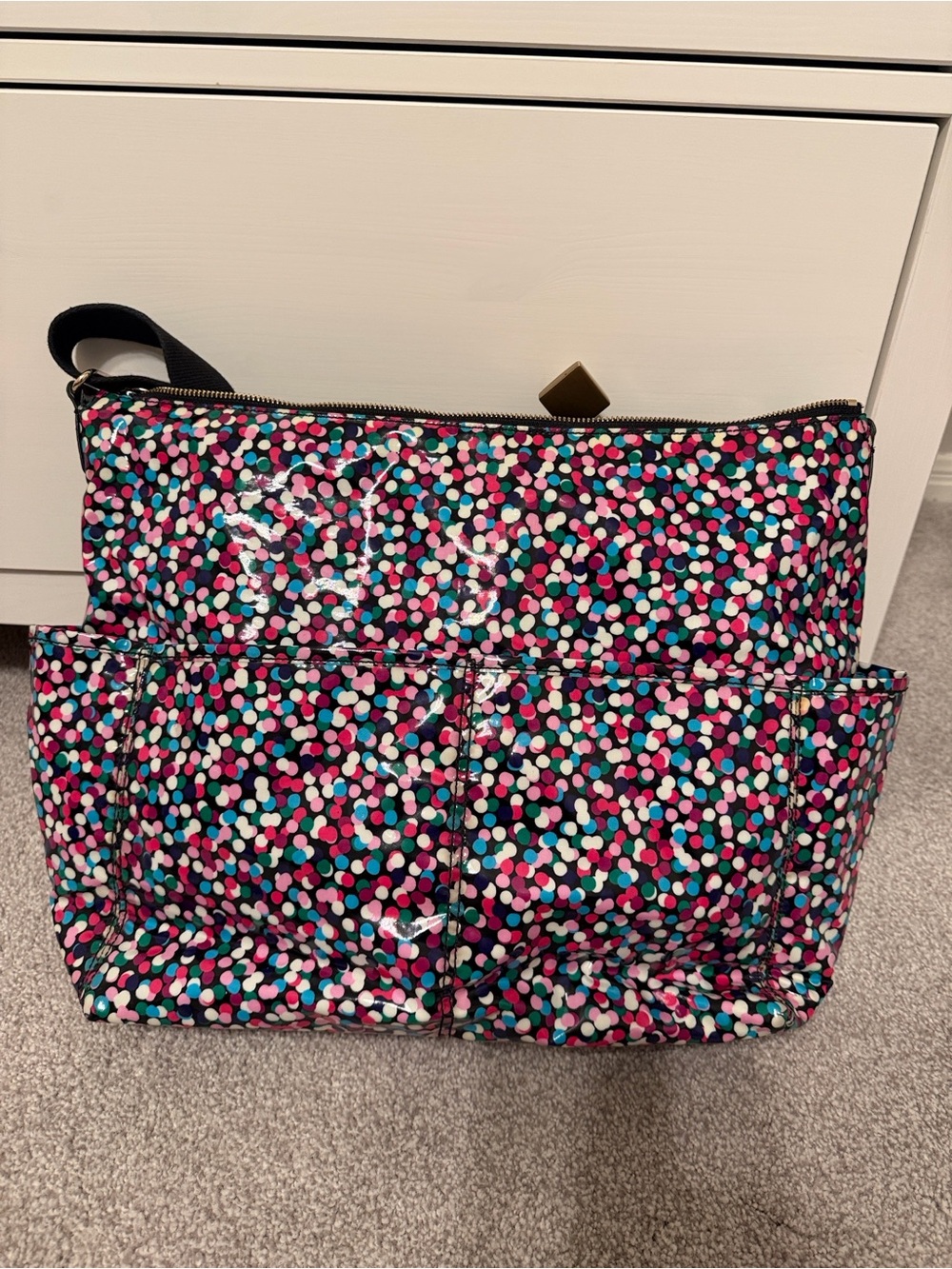 Kate spade baby bag Multicolor Confetti Crossbody Tote with Black Strap - Picture 5 of 15